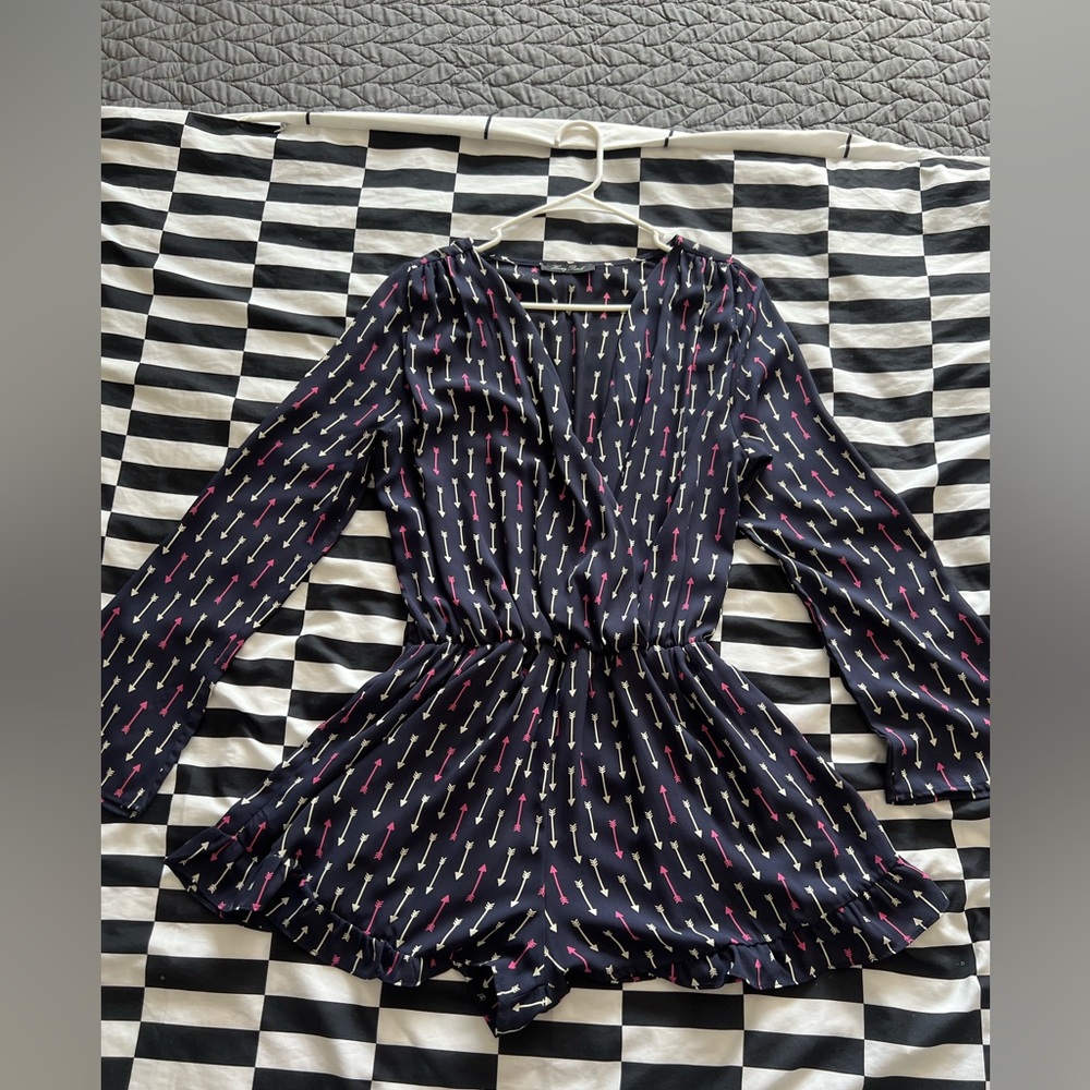 Honey Punch Navy Arrow Romper